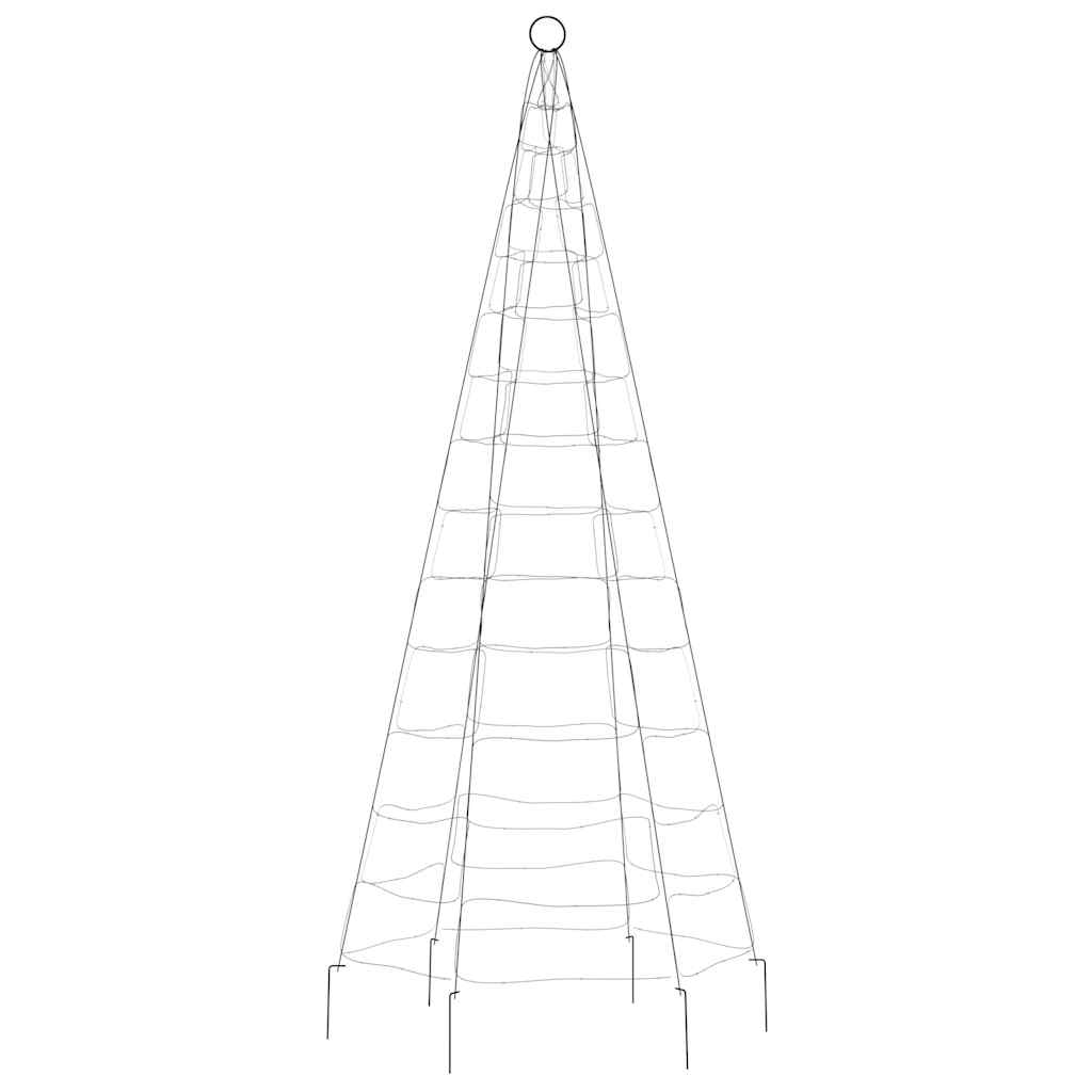 LED Christmas Tree on Flagpole 200 LEDs Colourful 180 cm